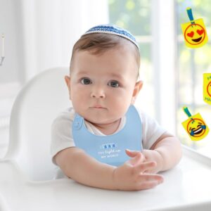 The Dreidel Company Hanukkah Baby Bib Silicone, Cute Baby Bibs for Babies & Toddlers, Unisex, Non Messy (You Light Up My World)