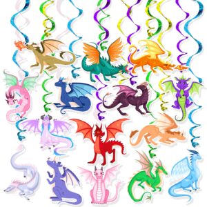 dragon hanging swirls decorations 30pack magical party supplies decorations ceiling decorations for kids boys children’s party decor