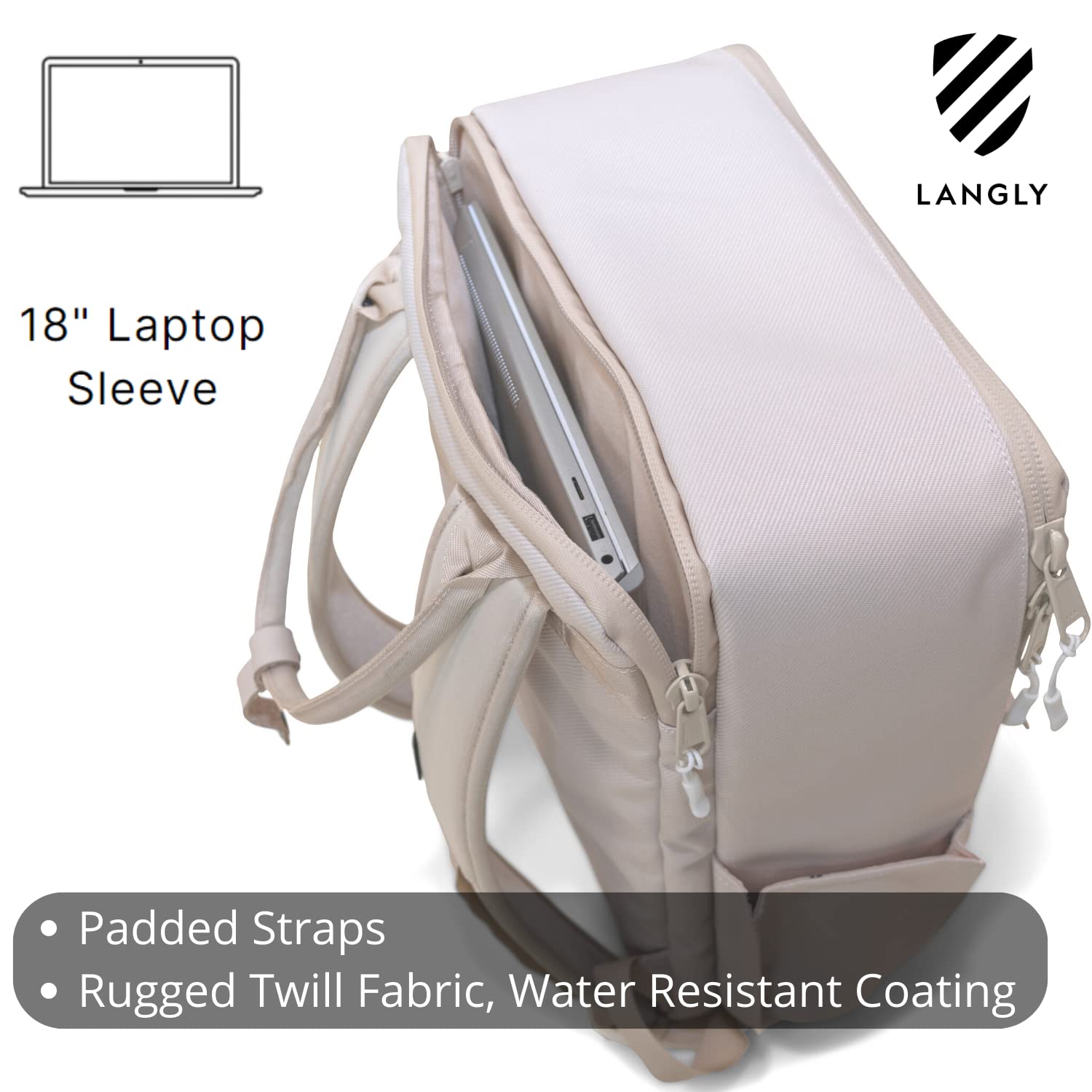 Langly Sierra Camera Backpack: A Modern & Travel-friendly Photography Backpack Compatible With Both 18in Laptop & DSLR Accessories 24L (Dew)