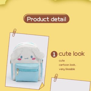 Girls Anime Kawaii Mini Backpack + Keychain Anime Cosplay Backpack Cute Doll Handbag Shoulder Bag(Blue)