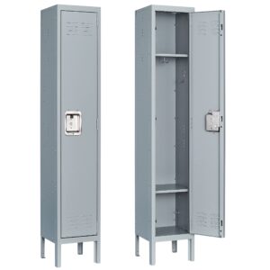 sisesol metal locker organizer for work 66" cabinets with doors, tall narrow storage cabinet - locker storage cabinets for school, gym, home, office, garage