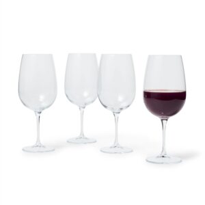 sur la table bistro red wine glasses, set of 4, clear