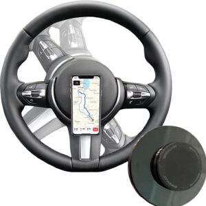 SafeVuu Magnetic Universal Steering Wheel Phone Holder - Perfect Rotating Magnet Mobile Mount for Golf Carts, Trucks, Utility Vehicles, Motor Coaches, GPS Hands - Free Driving