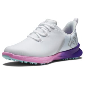 footjoy women's fj fuel sport golf shoe, white/pink/purple, 8
