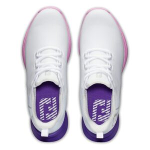 FootJoy Women's FJ Fuel Sport Golf Shoe, White/Pink/Purple, 8