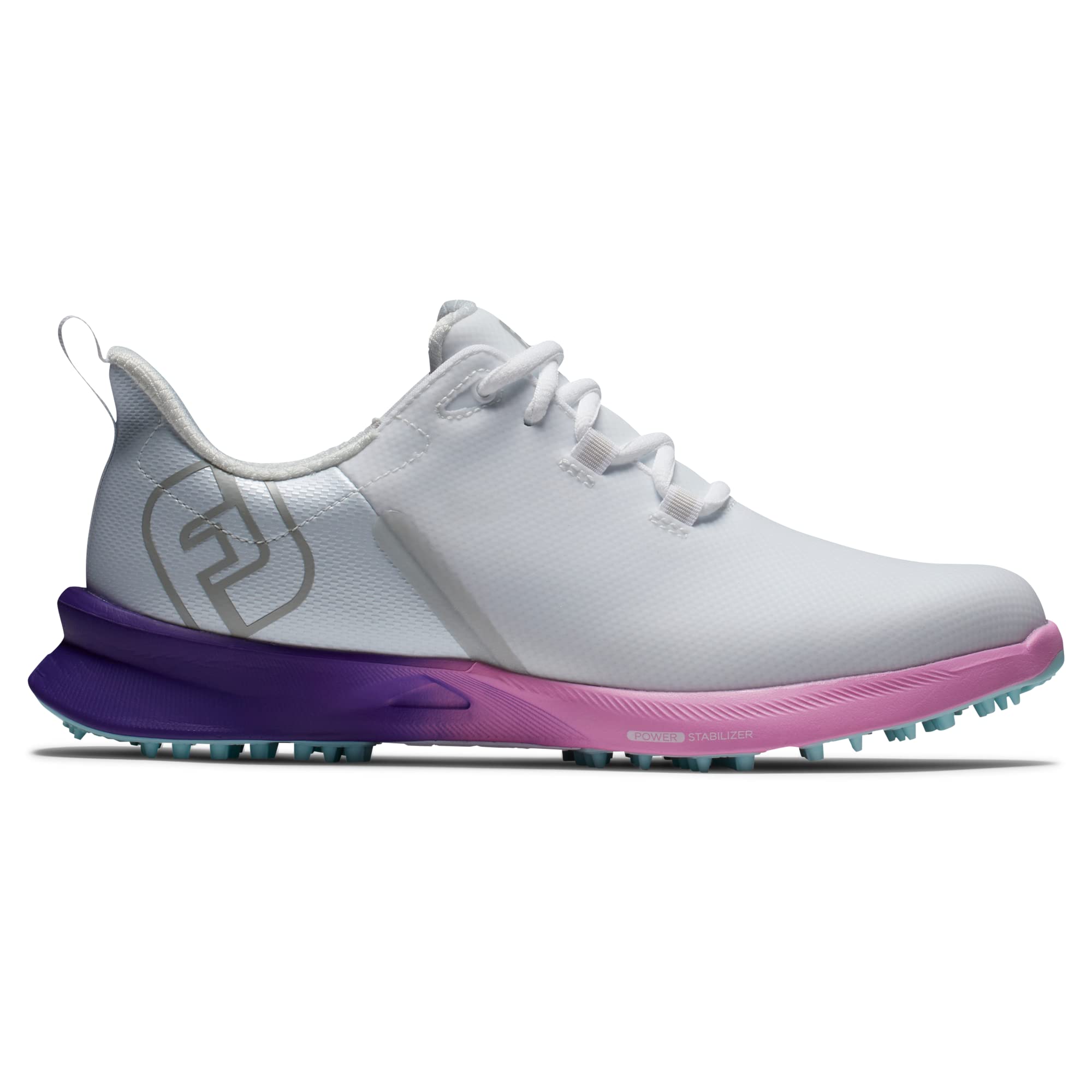 FootJoy Women's FJ Fuel Sport Golf Shoe, White/Pink/Purple, 8