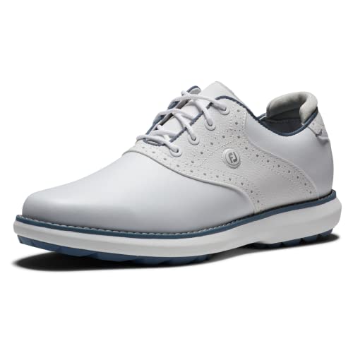 FootJoy Women's Traditions Spikeless Golf Shoe, White/White, 7