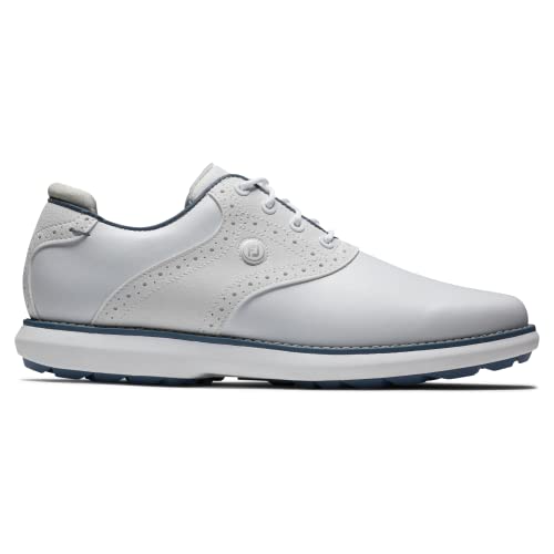 FootJoy Women's Traditions Spikeless Golf Shoe, White/White, 7