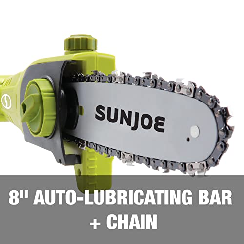 Sun Joe 24V-PS8CMAX-LTE 24-Volt IONMAX Cordless Telescoping Pole Chain Saw Kit, 8-inch, W/ Bonus Spare Chain, 2.0-Ah Battery + Charger