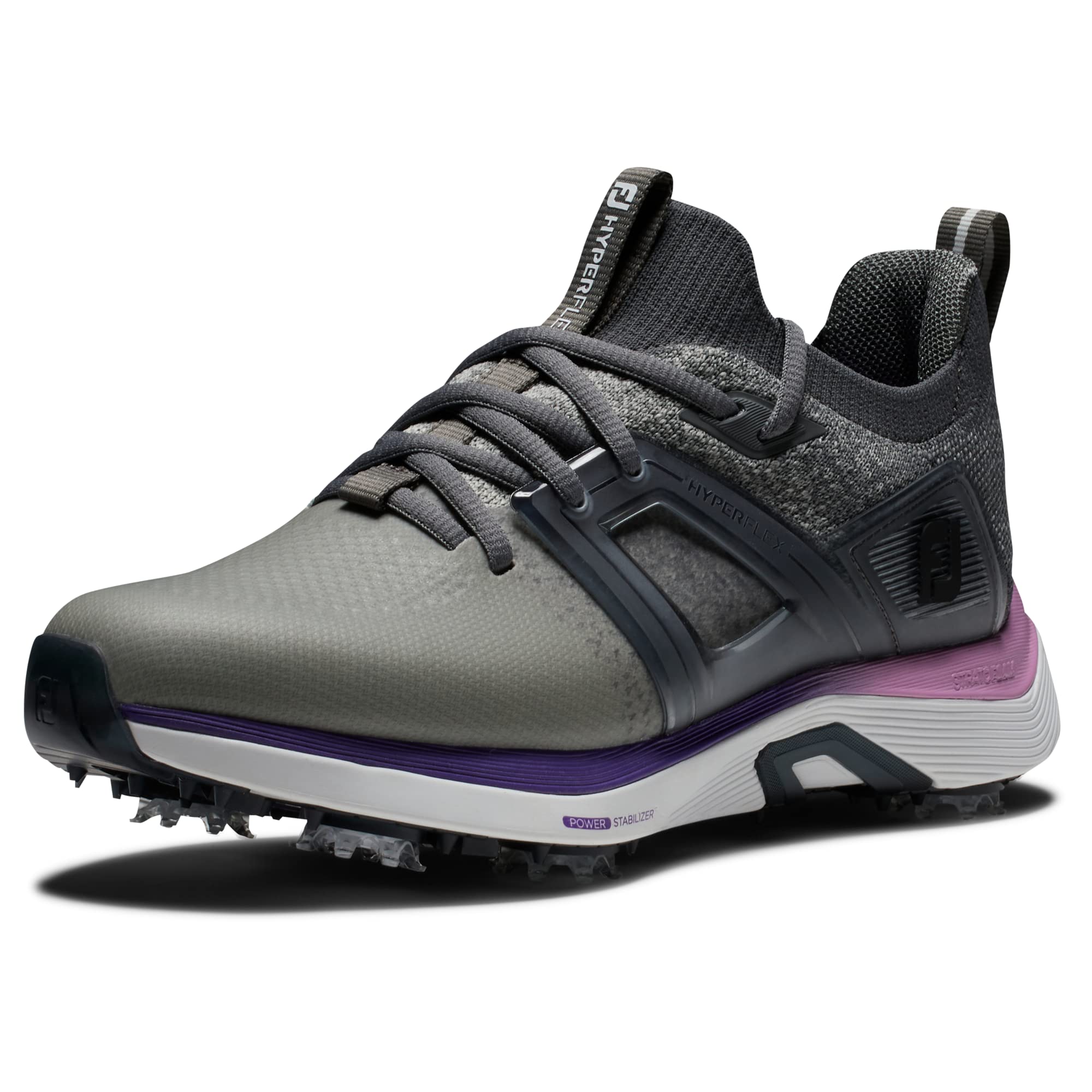 FootJoy Women's Hyperflex Golf Shoe, Grey/Purple/Pink, 8