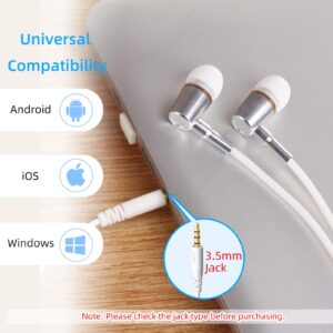 ibrain Air Tube Headphones Air Tube Earbuds with Patented Technology Airtube Headset with Microphone & Volume Control Airtube Headphones for a Safe and Healthy Listening (White)