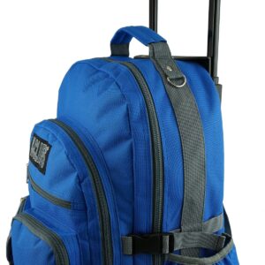 K-Cliffs Heavy Duty Rolling Backpack School Bookbag with Wheels Deluxe Wheeled Daypack