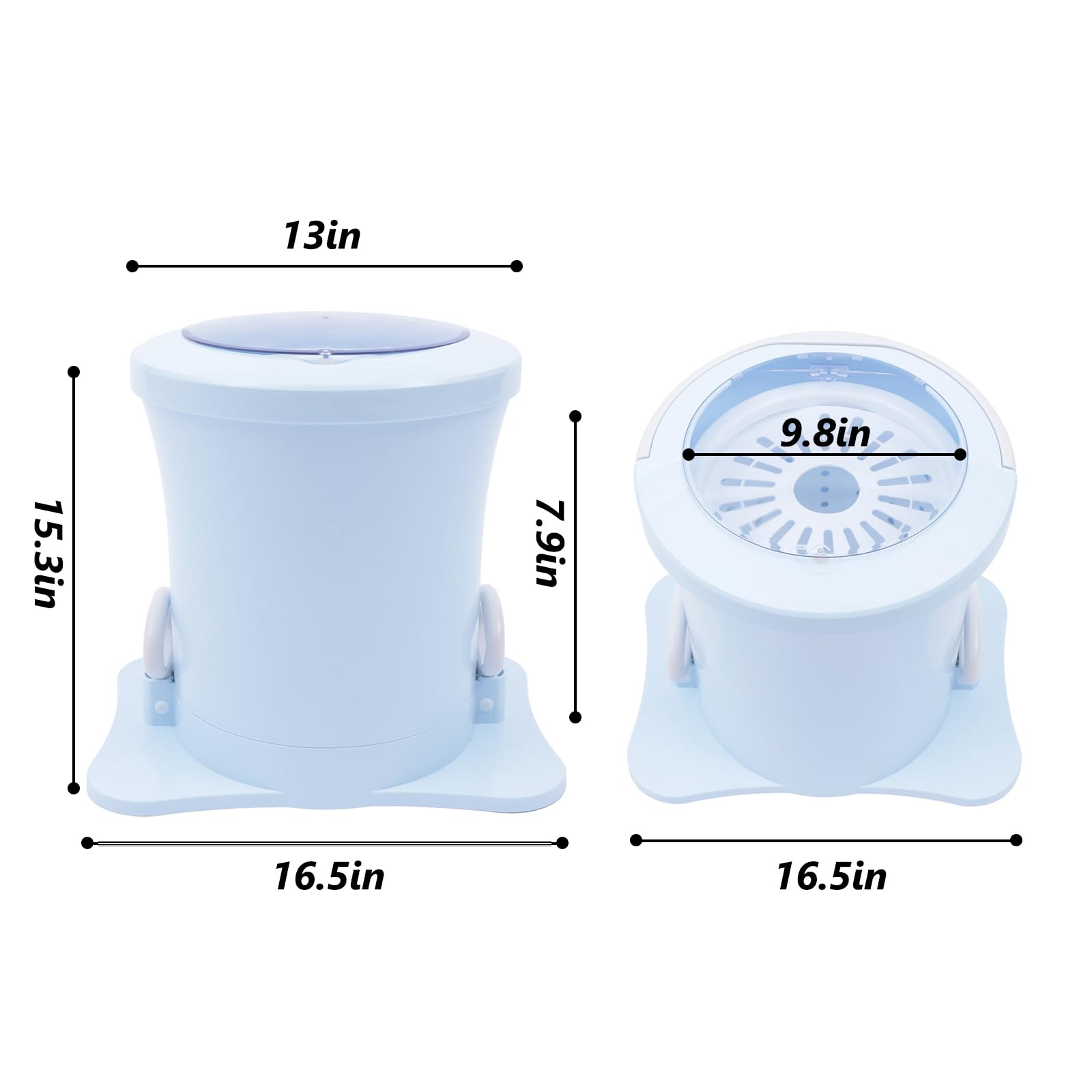 Mini Manual Clothes Dryer, Foot Powered Washing Machine, Manual Draw Cord Spin Dryer, Compact Washer Dehydrator for Home, Dorm, Apartment, RV, Travel, Outdoor Use