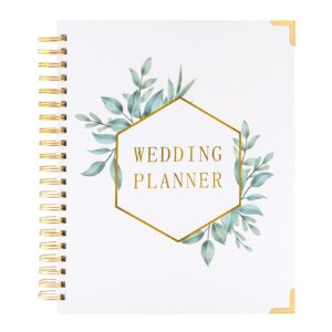 wedding planner book and organizer for the bride,engagement gift for newly engaged couples，bride to be gifts-planning stickers,pocket folder,ballpoint pen and card.