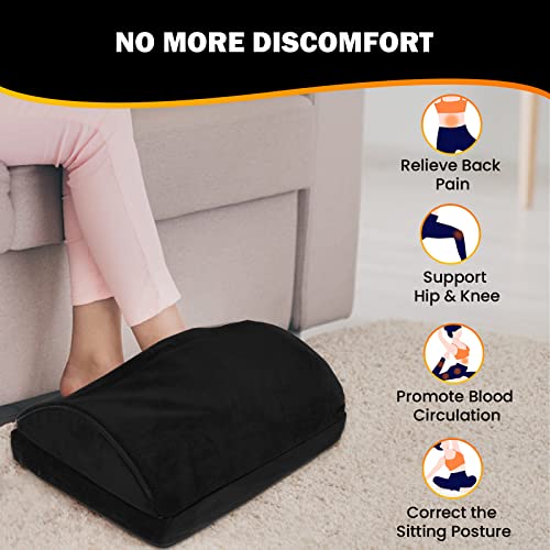 HAMOPY Heated Foot Rest for Under Desk with Pad Pocket, 3 Levels Temp Adjustable & Washable Heated Footrest, Foot Stool with Warm Foot Pocket for Office, Gaming, Ergonomic Design for Back Pain Relief