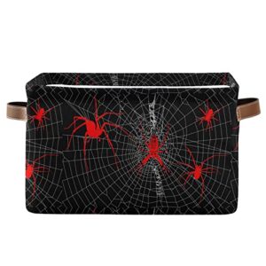 red halloween spider web storage bins canvas fabric collapsible organizer basket for organizing fabric storage baskets nursery toys towels clothes 1 pieces