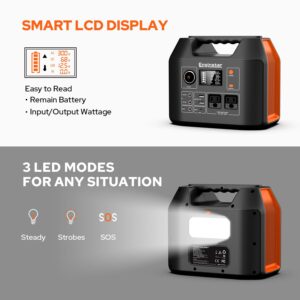 EnginStar Portable Power Station 300W 296Wh Battery Bank with 110V Pure Sine Wave AC Outlet for Outdoors Camping Hunting and Emergency, 80000mAh Backup Battery Power Supply for CPAP