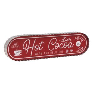 collective home - hot cocoa sign, galvanized christmas decoration, rustic wood plaque for cafe, home, bar, hot cocoa tabletop decoration