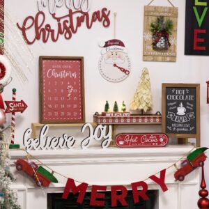 COLLECTIVE HOME - Hot Cocoa Sign, Galvanized Christmas Decoration, Rustic Wood Plaque for Cafe, Home, Bar, Hot Cocoa Tabletop Decoration