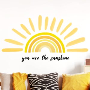 boho sun wall decals you are the sunshine wall stickers rainbow wall decals large half sun wall decor decals for nursery bedroom classroom wall stickers murals decorations