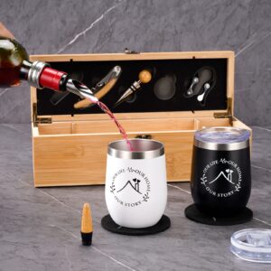 OOFFUN Housewarming Gifts - House Warming Gifts New Home - Wine Tumblers and Bottle Accessories - Home Essentials for New Home - Wine Gifts for New House