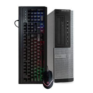 Dell Optiplex 7010 Small Desktop Computer (SFF) | Quad Core Intel i5 (3.2GHz) | 16GB DDR3 RAM | 2TB HDD Hard Disk Drive | Windows 10 Pro | 24in Monitor | RGB Mouse + Keyboard (Renewed)