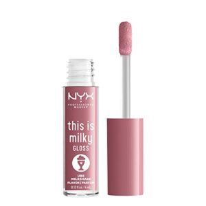 NYX PROFESSIONAL MAKEUP This Is Milky Gloss, Lip Gloss with 12 Hour Hydration, Vegan - Ube Milkshake (Mauve Purple)