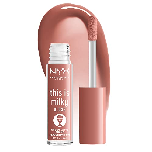 NYX PROFESSIONAL MAKEUP This Is Milky Gloss, Lip Gloss with 12 Hour Hydration, Vegan - Choco Latte Shake (Milk Chocolate)