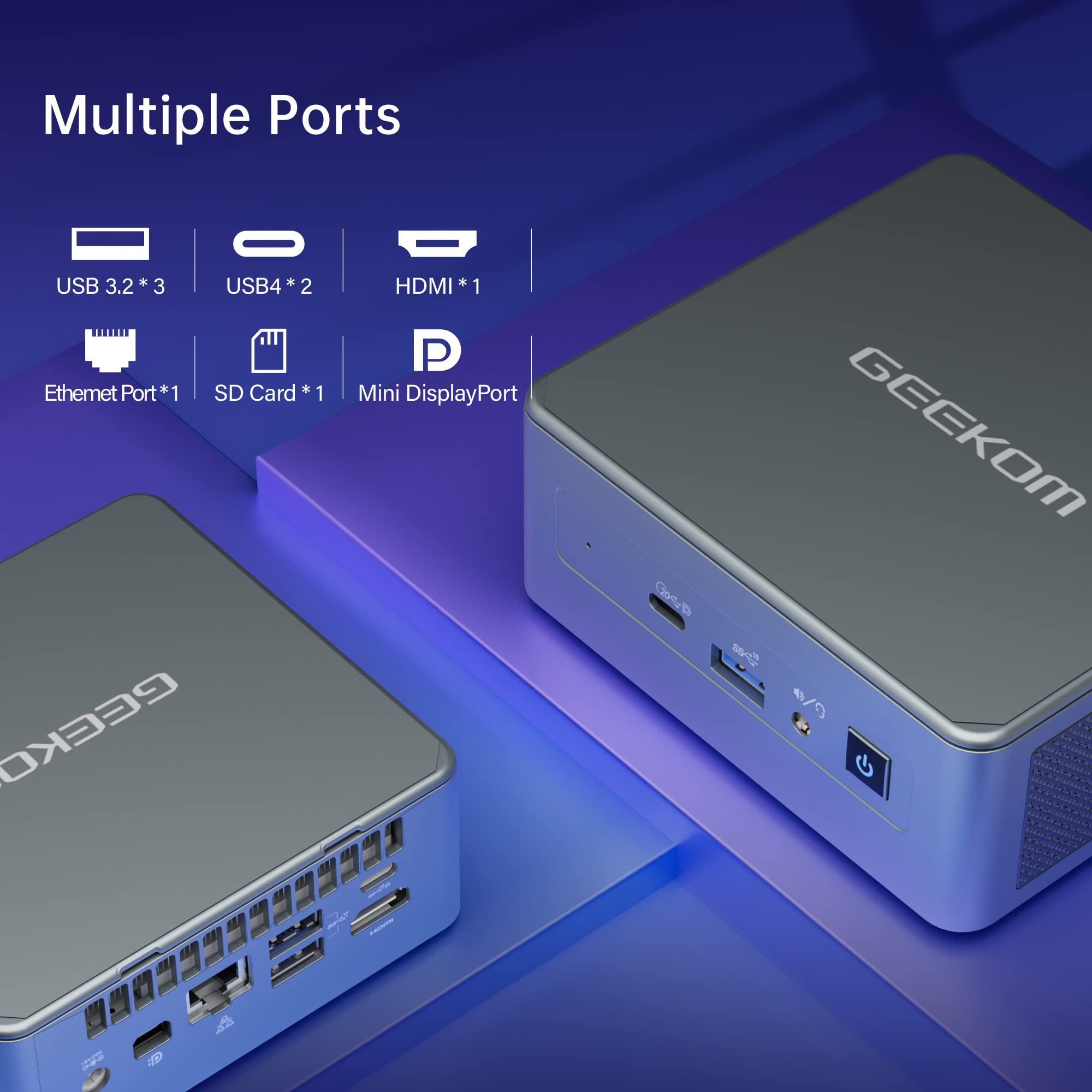 GEEKOM Mini PC Mini IT11, Intel Core i7-11390H Mini Computers (8 Threads,Up to 5.0 GHz), 32GB DDR4 1TB M.2 SSD Windows 11 Pro NUC11 Desktop Computer, Support 8K UHD/WiFi 6/Bluetooth 5.2/USB4.0