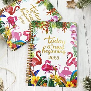 2023 Planner - Weekly and Monthly Planner 2023, January 2023 - December 2023, 6.4" x 8.43" Calendar Planner, 2023 Planner includes Thick Paper, Tabs, Inner procket - Flamingo