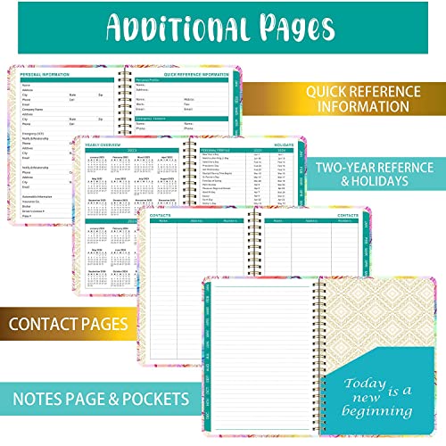 2023 Planner - Weekly and Monthly Planner 2023, January 2023 - December 2023, 6.4" x 8.43" Calendar Planner, 2023 Planner includes Thick Paper, Tabs, Inner procket - Flamingo