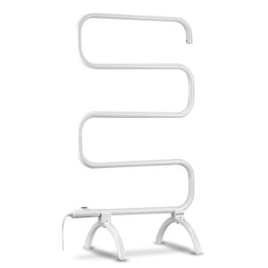 Homeleader Heated Towel Rack, 120W Fast Heating Towel Warmer, Perfect for Modern Bathroom Styles, White