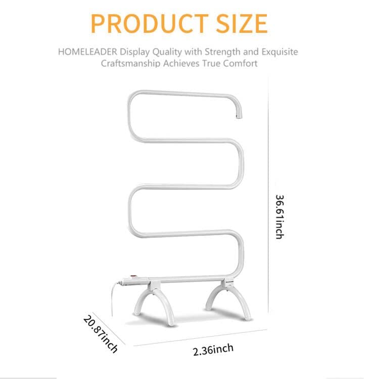 Homeleader Heated Towel Rack, 120W Fast Heating Towel Warmer, Perfect for Modern Bathroom Styles, White