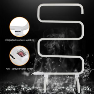 Homeleader Heated Towel Rack, 120W Fast Heating Towel Warmer, Perfect for Modern Bathroom Styles, White