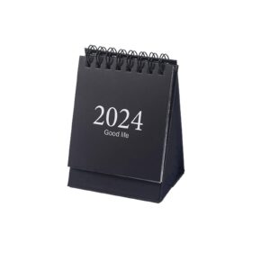 binaryabc small desk calendar 2023-2024,mini monthly desk calendar planner,mini desktop standing flip perpetual calendar,new year party supplies gift (black)