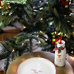 Pearhead Santa Cookie Set, Cookies and Milk Christmas Décor, Cookie Plate Set for Santa, Night Before Christmas Holiday Plate Set, Christmas Decorations