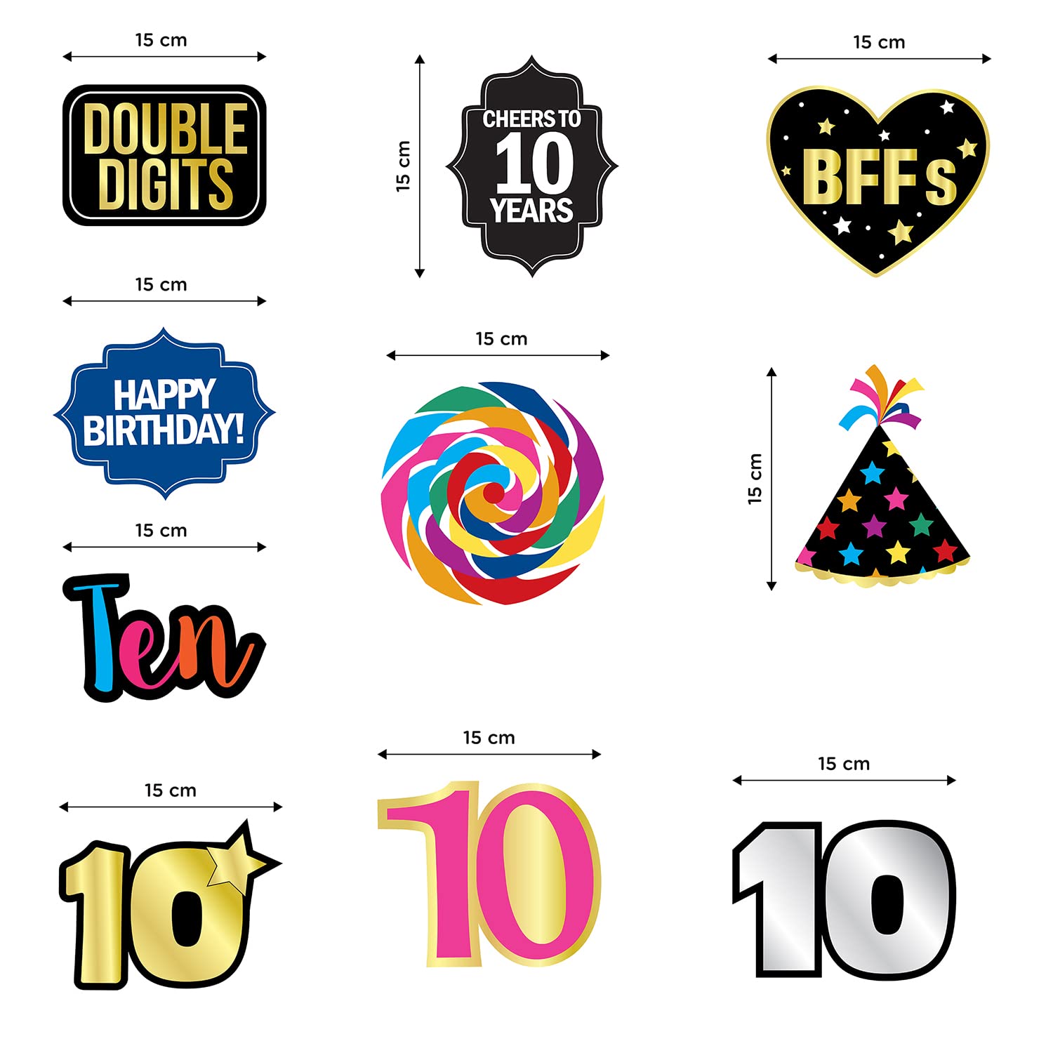 10th Birthday Hanging Swirls - 31 Pieces - Funny 10th Birthday Party Supplies, Decorations, Gifts and Favors