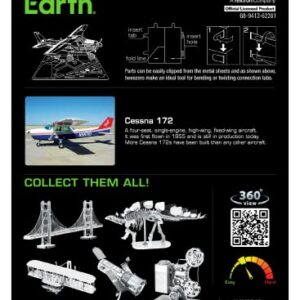 Metal Earth Cessna 172 3D Metal Model Kit Bundle with Tweezers Fascinations