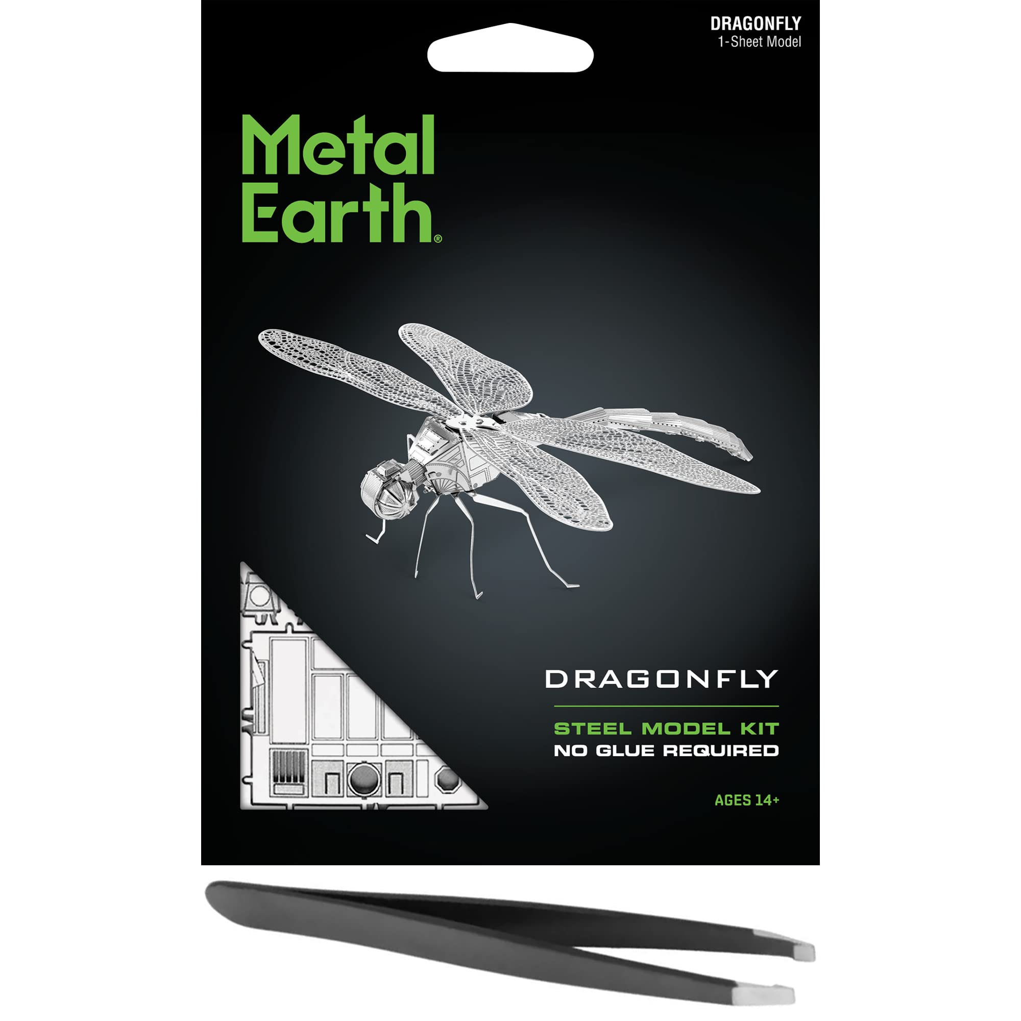 Metal Earth Dragonfly 3D Metal Model Kit Bundle with Tweezers Fascinations