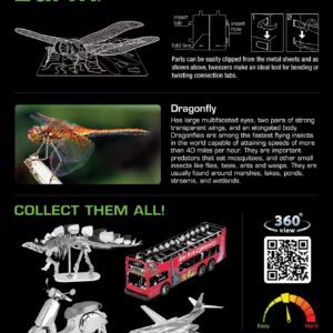 Metal Earth Dragonfly 3D Metal Model Kit Bundle with Tweezers Fascinations