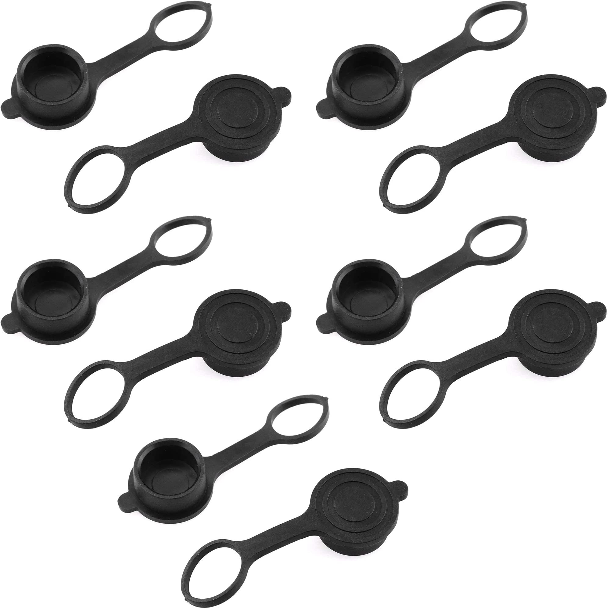 AIMPGSTL 10PCS GX16 Cap Lid Black GX16 Aviation Connector Plug Cover Waterproof Dust Plastic Cap Circular Protective Sleeve