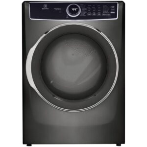 27" 8.0 cu. ft. electric front load steam dryer (elfe753cat) - with predictive dry + instant refresh, titanium
