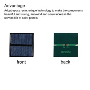 MECCANIXITY Mini Solar Panel Cell 3V 125mA 0.375W 52mm x 52mm for DIY Electric Power Project Pack of 10