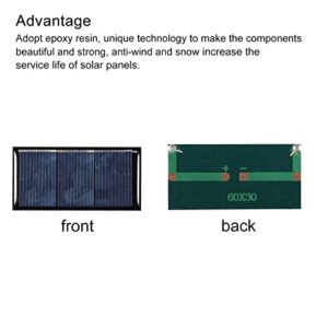 MECCANIXITY Mini Solar Panel Cell 1.5V 160mA 0.24W 60mm x 30mm for DIY Electric Power Project Pack of 5