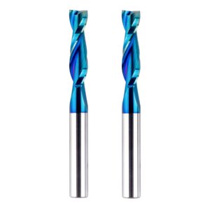 bititz 2-piece up cut carbide spiral router bit 1/4inch shank 1/4inch cutting diameter for cnc router machine woodwork engraving carving
