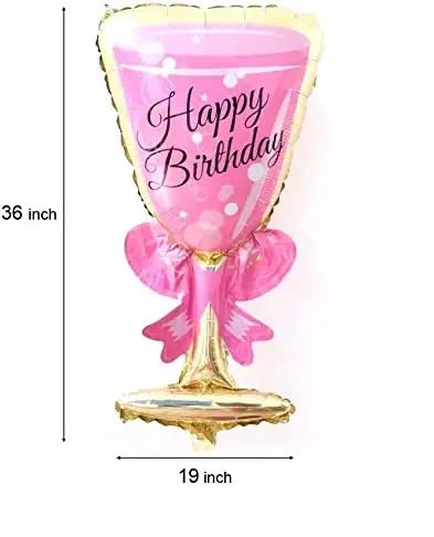 YEDAN Decoration for Bar Party Oktoberfest 40'' Wine Goblet glass Sparkling Wine, Glass Beer Cup, Whiskey Bottle,Champagne Bottle Balloon (Pink Champagne)