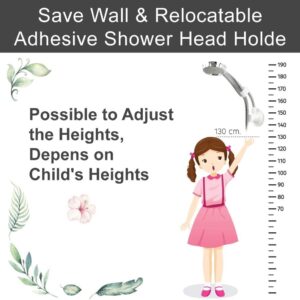 BathBeyond Adjustable Shower Head Holder - Universal Wall Mount with Flexible Vacuum Suction Cup & Adhesive Sticker, Easy Installation for Handheld Showers No-Drill Shower Accessory Shower Head Stand