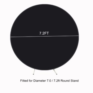 7.2ft Black Round Backdrop Cover for 7ft / 7.2ft Circle Stand, Wrinkle Free Stretchy Circle Arch Round Backdrop Cover for Party Wedding Birthday Baby Shower Photography