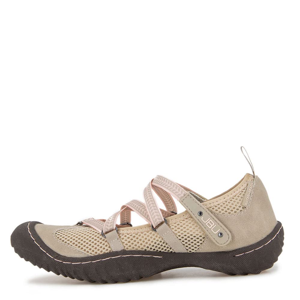 JBU by Jambu Women's Seashell Water Ready Mary Jane Flat, Taupe, 9