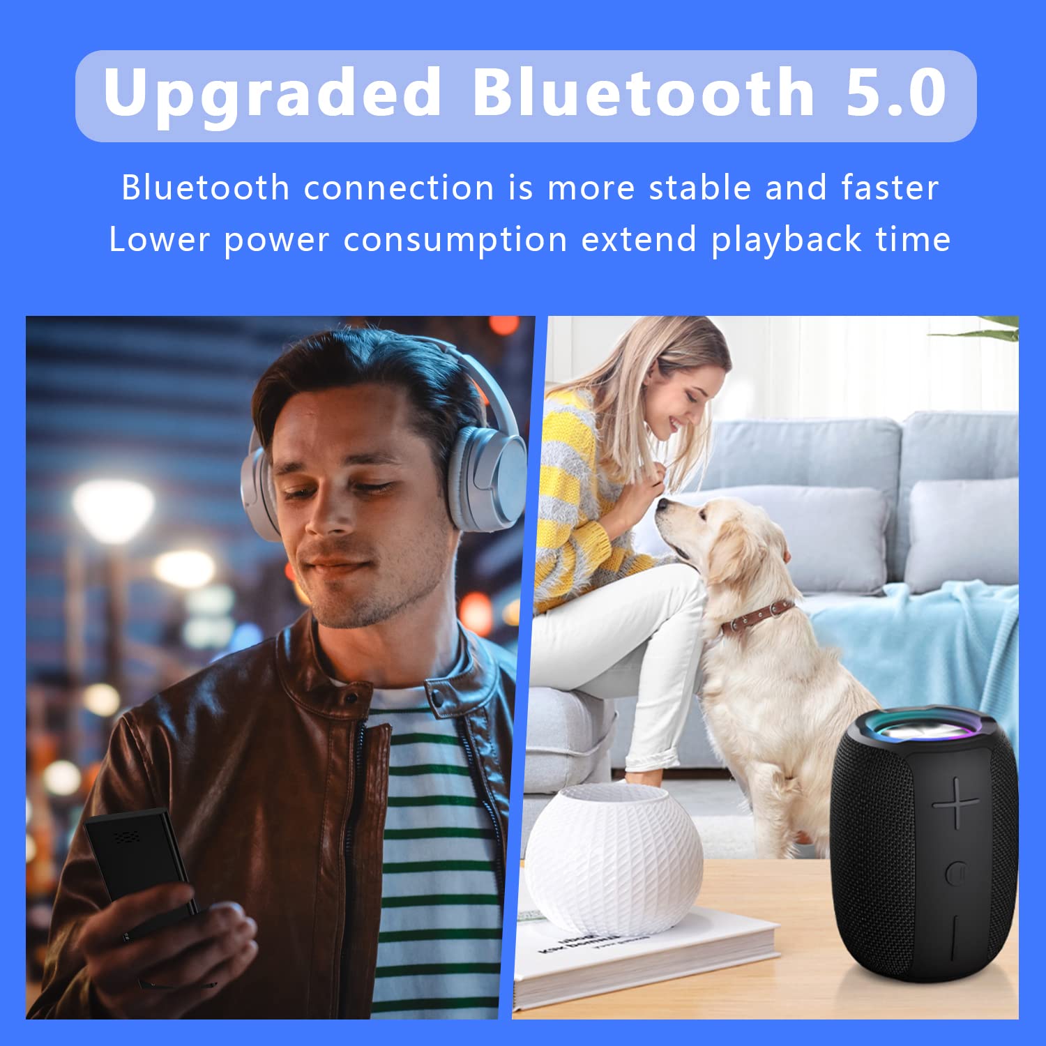 64GB MP3 Player with Bluetooth 5.0, AiMoonsa Music Player with Built-in HD Speaker, FM Radio, Voice Recorder, HiFi Sound, E-Book Function, Earphones Included